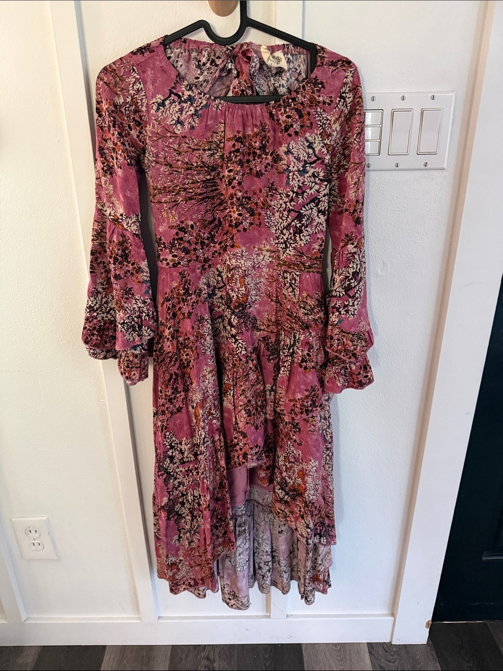 Joyfolie Rose Floral High-Low Ruffle Dress